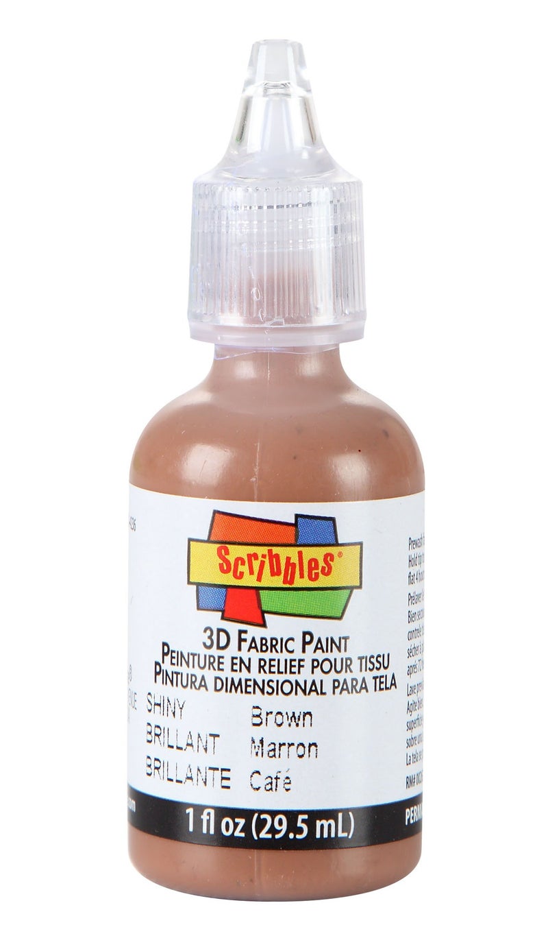 Scribbles Shiny 3D Paint, 1 Fl Oz (Pack of 1), Brown